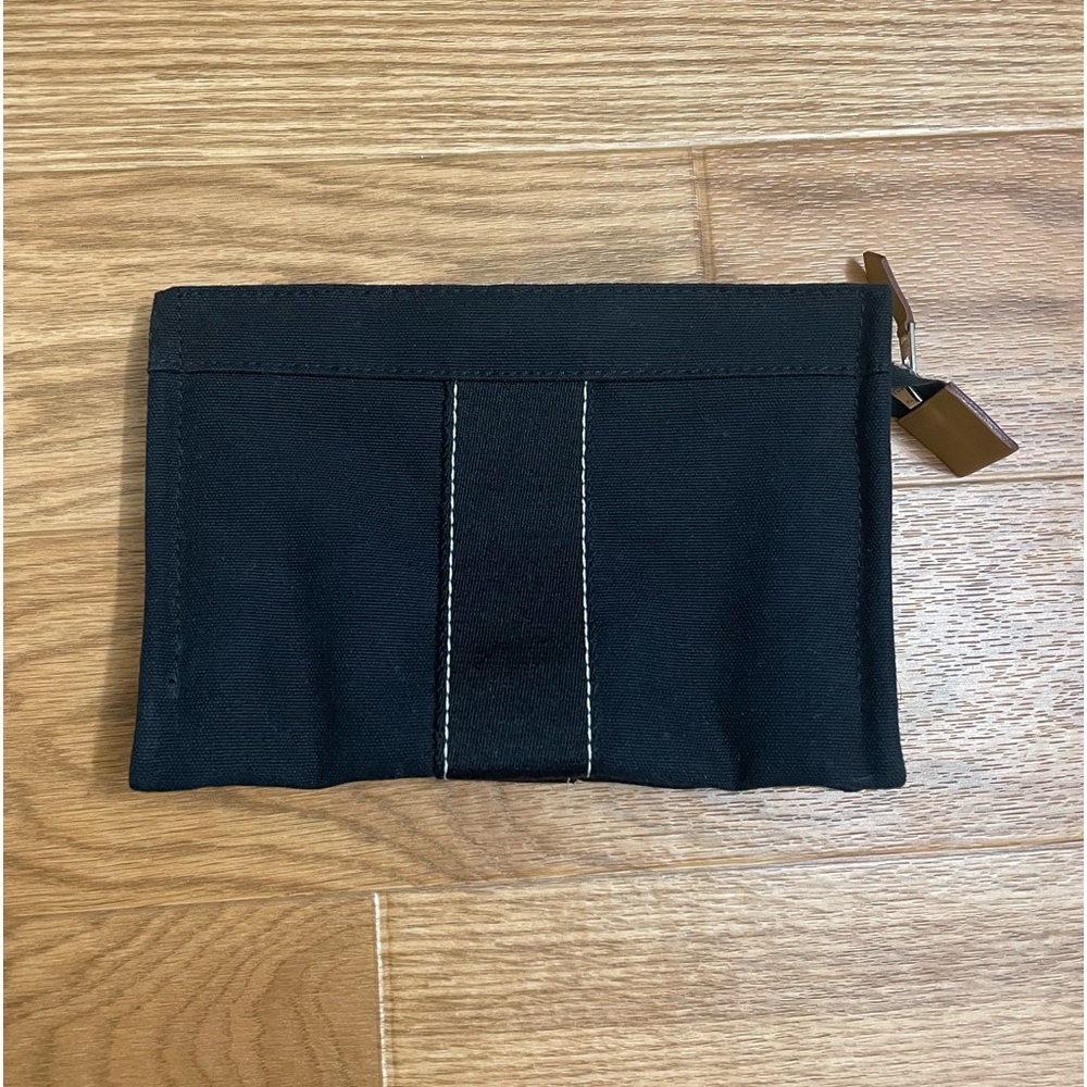 Authentic HERMÈS Toile Fourre-Tout Cosmetic Pouch. Navy Blue